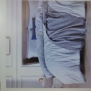 BEDSURE Queen 3pc comforter set Gray Cationic Dyed All Season 88X88" 2 sham New